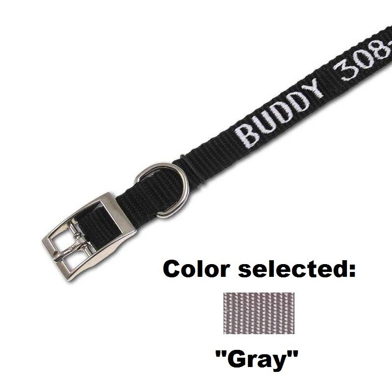 Traditional Collar - 5/8" Width - with Embroidery, - Lucky Pet